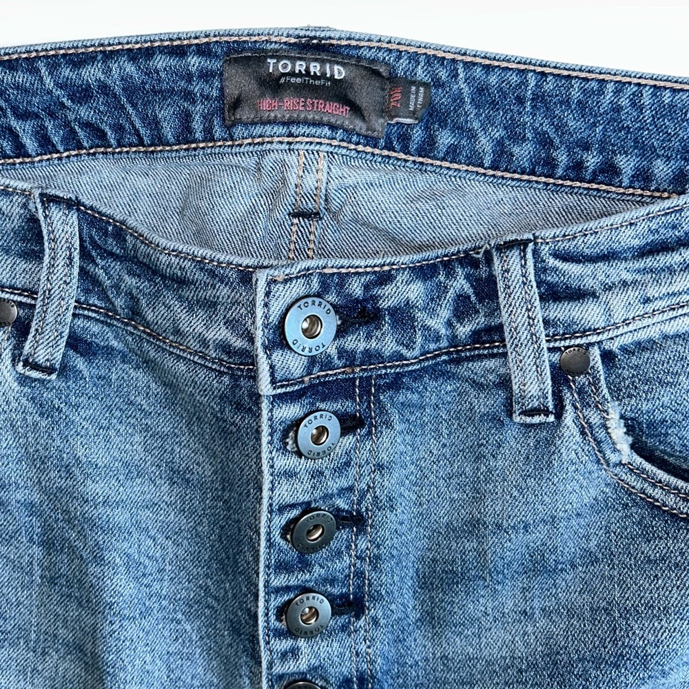 High-Rise Button-Fly Women’s Jeans - Light Blue - Picture 3 of 12